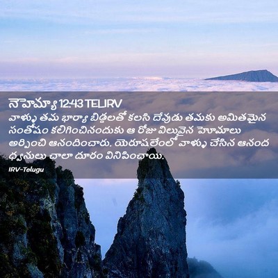 Picture 02 - నెహెమ్యా 12:43 TELIRV - వాళ్ళు తమ భార్యా - Bible Verse Picture