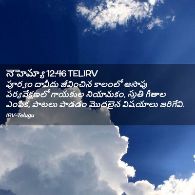 Picture 02 - నెహెమ్యా 12:46 TELIRV - పూర్వం దావీదు - Bible Verse Picture