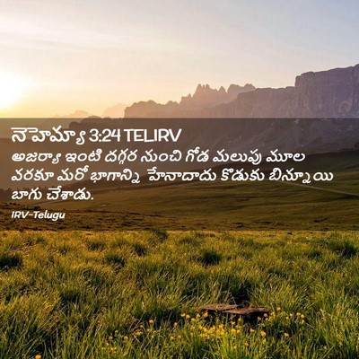 Picture 02 - నెహెమ్యా 3:24 TELIRV - అజర్యా ఇంటి దగ్గర - Bible Verse Picture