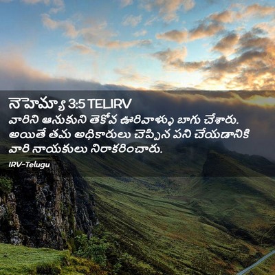 Picture 02 - నెహెమ్యా 3:5 TELIRV - వారిని ఆనుకుని - Bible Verse Picture