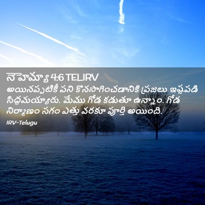 Picture 02 - నెహెమ్యా 4:6 TELIRV - అయినప్పటికీ పని - Bible Verse Picture
