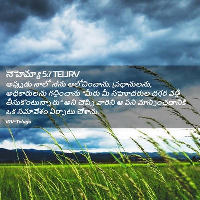 Picture 02 - నెహెమ్యా 5:7 TELIRV - అప్పుడు నాలో నేను - Bible Verse Picture