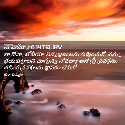 Picture 02 - నెహెమ్యా 6:14 TELIRV - నా దేవా, టోబీయా, - Bible Verse Picture