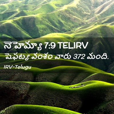 Picture 02 - నెహెమ్యా 7:9 TELIRV - షెఫట్య వంశం వారు 372 - Bible Verse Picture