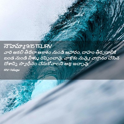 Picture 02 - నెహెమ్యా 9:15 TELIRV - వారి ఆకలి తీరేలా - Bible Verse Picture