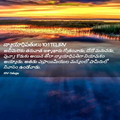 Picture 02 - న్యాయాధిపతులు 10:1 TELIRV - అబీమెలెకు తరువాత - Bible Verse Picture