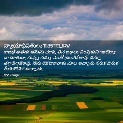 Picture 02 - న్యాయాధిపతులు 11:35 TELIRV - కాబట్టి అతడు - Bible Verse Picture