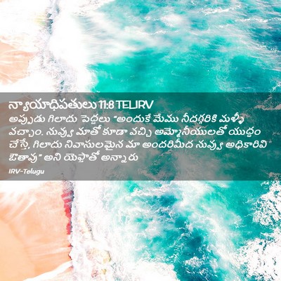 Picture 02 - న్యాయాధిపతులు 11:8 TELIRV - అప్పుడు గిలాదు - Bible Verse Picture