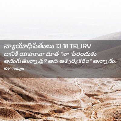 Picture 02 - న్యాయాధిపతులు 13:18 TELIRV - దానికి యెహోవా దూత - Bible Verse Picture