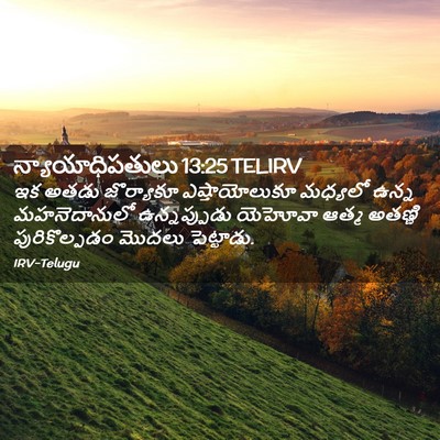 Picture 02 - న్యాయాధిపతులు 13:25 TELIRV - ఇక అతడు జొర్యాకూ - Bible Verse Picture