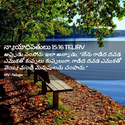 Picture 02 - న్యాయాధిపతులు 15:16 TELIRV - అప్పుడు సంసోను - Bible Verse Picture