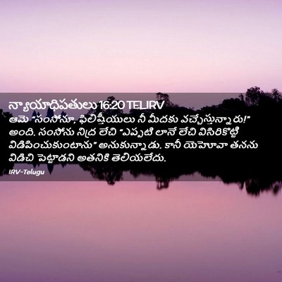Picture 02 - న్యాయాధిపతులు 16:20 TELIRV - ఆమె “సంసోనూ, - Bible Verse Picture