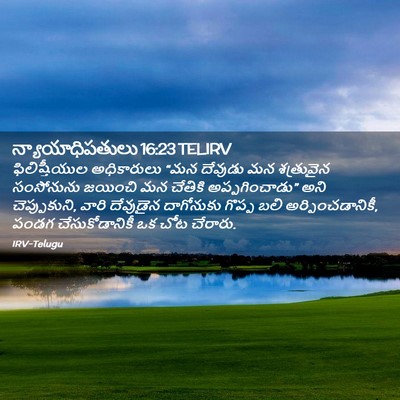 Picture 02 - న్యాయాధిపతులు 16:23 TELIRV - ఫిలిష్తీయుల - Bible Verse Picture
