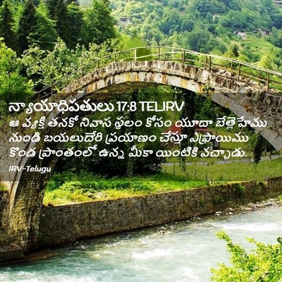 Picture 02 - న్యాయాధిపతులు 17:8 TELIRV - ఆ వ్యక్తి తనకో - Bible Verse Picture