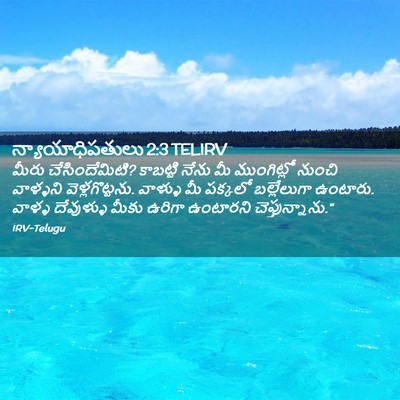 Picture 02 - న్యాయాధిపతులు 2:3 TELIRV - మీరు చేసిందేమిటి? - Bible Verse Picture