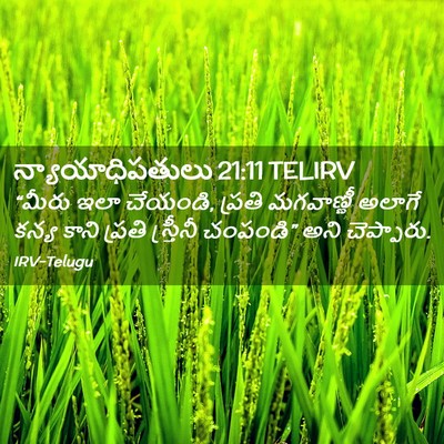 Picture 02 - న్యాయాధిపతులు 21:11 TELIRV - “మీరు ఇలా చేయండి, - Bible Verse Picture