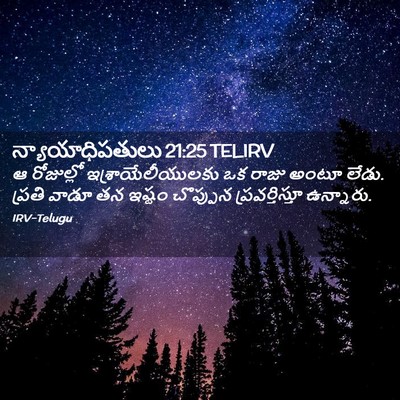 Picture 02 - న్యాయాధిపతులు 21:25 TELIRV - ఆ రోజుల్లో - Bible Verse Picture