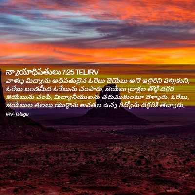 Picture 02 - న్యాయాధిపతులు 7:25 TELIRV - వాళ్ళు మిద్యాను - Bible Verse Picture
