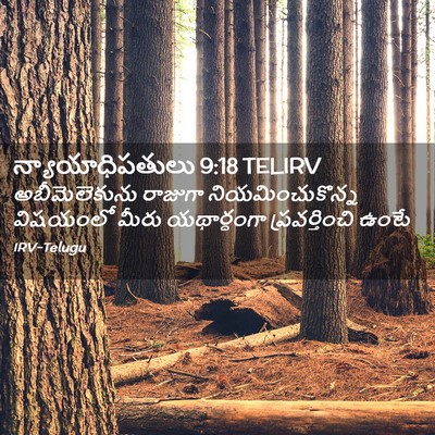 Picture 02 - న్యాయాధిపతులు 9:18 TELIRV - అబీమెలెకును - Bible Verse Picture