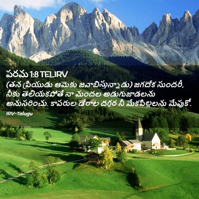 Picture 02 - పరమ 1:8 TELIRV - (తన ప్రియుడు ఆమెకు - Bible Verse Picture