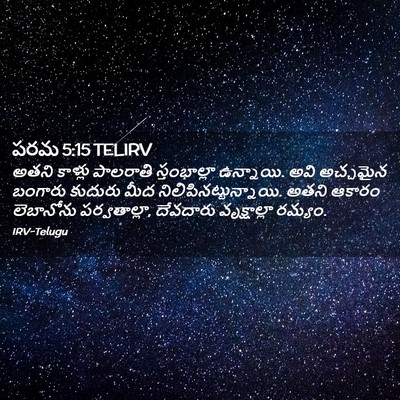 Picture 02 - పరమ 5:15 TELIRV - అతని కాళ్లు - Bible Verse Picture