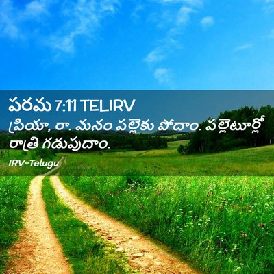 Picture 02 - పరమ 7:11 TELIRV - ప్రియా, రా. మనం - Bible Verse Picture