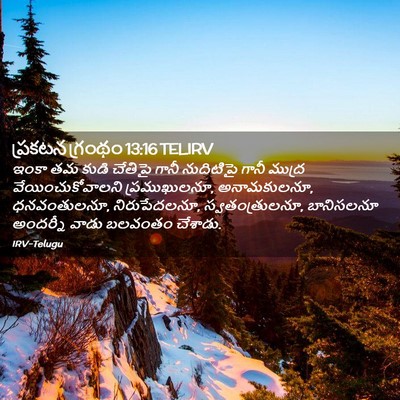 Picture 02 - ప్రకటన గ్రంథం 13:16 TELIRV - ఇంకా తమ కుడి - Bible Verse Picture