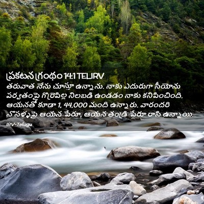 Picture 02 - ప్రకటన గ్రంథం 14:1 TELIRV - తరువాత నేను - Bible Verse Picture