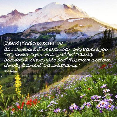 Picture 02 - ప్రకటన గ్రంథం 18:23 TELIRV - దీపం వెలుతురు - Bible Verse Picture