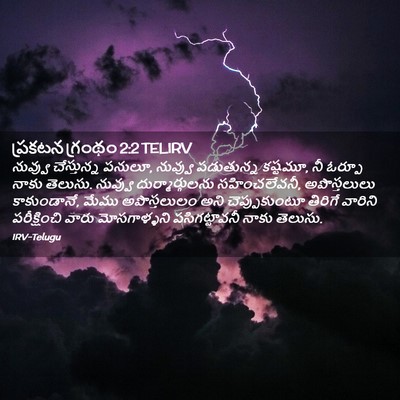 Picture 02 - ప్రకటన గ్రంథం 2:2 TELIRV - నువ్వు చేస్తున్న - Bible Verse Picture
