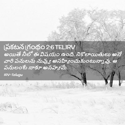 Picture 02 - ప్రకటన గ్రంథం 2:6 TELIRV - అయితే నీలో ఈ విషయం - Bible Verse Picture