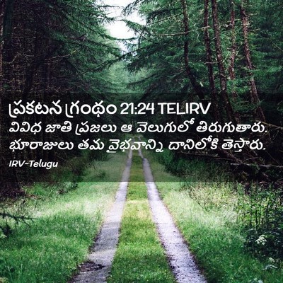 Picture 02 - ప్రకటన గ్రంథం 21:24 TELIRV - వివిధ జాతి ప్రజలు - Bible Verse Picture