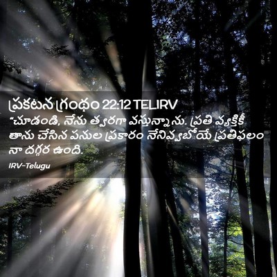 Picture 02 - ప్రకటన గ్రంథం 22:12 TELIRV - “చూడండి, నేను - Bible Verse Picture