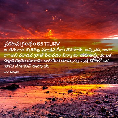 Picture 02 - ప్రకటన గ్రంథం 6:5 TELIRV - ఆ తరువాత - Bible Verse Picture