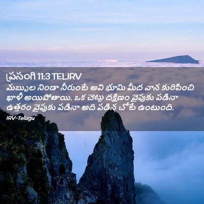 Picture 02 - ప్రసంగి 11:3 TELIRV - మబ్బుల నిండా - Bible Verse Picture