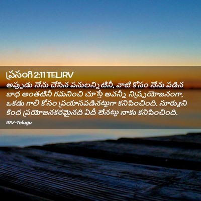 Picture 02 - ప్రసంగి 2:11 TELIRV - అప్పుడు నేను - Bible Verse Picture