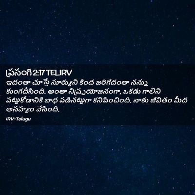 Picture 02 - ప్రసంగి 2:17 TELIRV - ఇదంతా చూస్తే - Bible Verse Picture