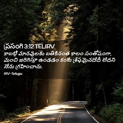 Picture 02 - ప్రసంగి 3:12 TELIRV - కాబట్టి మానవులకు - Bible Verse Picture