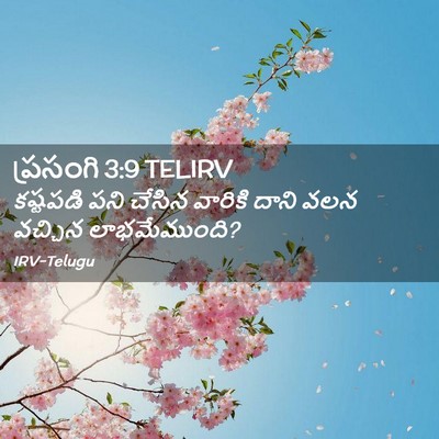 Picture 02 - ప్రసంగి 3:9 TELIRV - కష్టపడి పని చేసిన - Bible Verse Picture