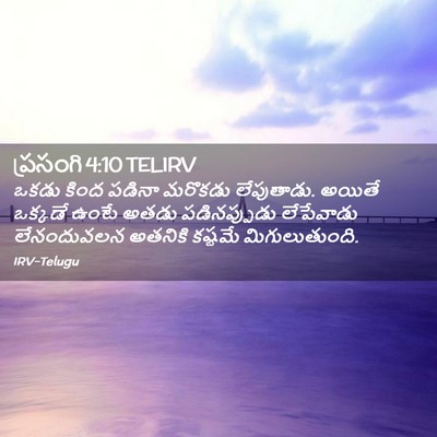 Picture 02 - ప్రసంగి 4:10 TELIRV - ఒకడు కింద పడినా - Bible Verse Picture