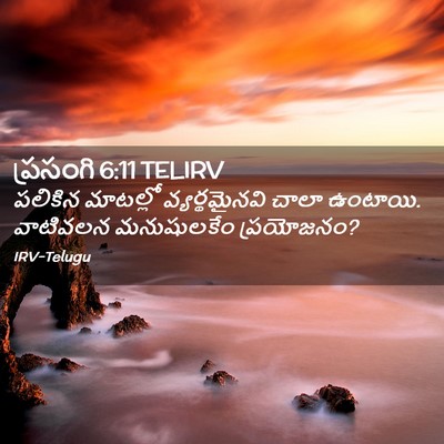 Picture 02 - ప్రసంగి 6:11 TELIRV - పలికిన మాటల్లో - Bible Verse Picture