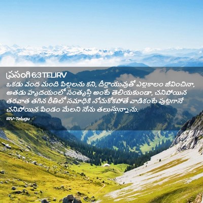 Picture 02 - ప్రసంగి 6:3 TELIRV - ఒకడు వంద మంది - Bible Verse Picture