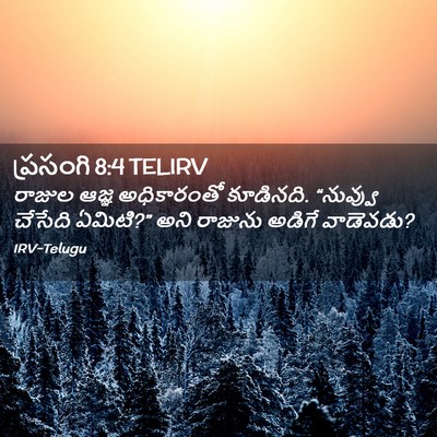 Picture 02 - ప్రసంగి 8:4 TELIRV - రాజుల ఆజ్ఞ - Bible Verse Picture