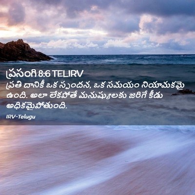 Picture 02 - ప్రసంగి 8:6 TELIRV - ప్రతి దానికీ ఒక - Bible Verse Picture
