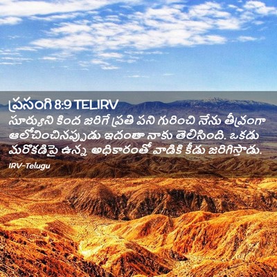 Picture 02 - ప్రసంగి 8:9 TELIRV - సూర్యుని కింద - Bible Verse Picture