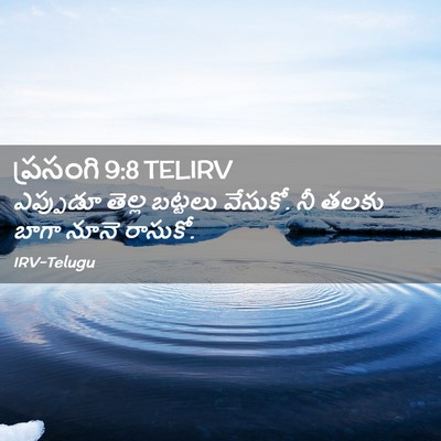 Picture 02 - ప్రసంగి 9:8 TELIRV - ఎప్పుడూ తెల్ల - Bible Verse Picture