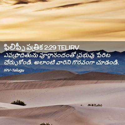 Picture 02 - ఫిలిప్పీ పత్రిక 2:29 TELIRV - ఎపఫ్రొదితును - Bible Verse Picture