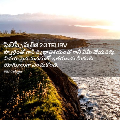 Picture 02 - ఫిలిప్పీ పత్రిక 2:3 TELIRV - స్వార్ధంతో గానీ - Bible Verse Picture