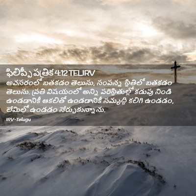 Picture 02 - ఫిలిప్పీ పత్రిక 4:12 TELIRV - అవసరంలో బతకడం - Bible Verse Picture