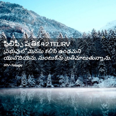 Picture 02 - ఫిలిప్పీ పత్రిక 4:2 TELIRV - ప్రభువులో మనసు - Bible Verse Picture